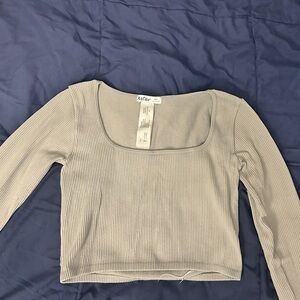 • corduroy gray crop top